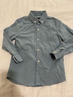 Vineyard Vines by Shep + Ian Blue Oxford Button-Down Shirt Boys Sz 6 School